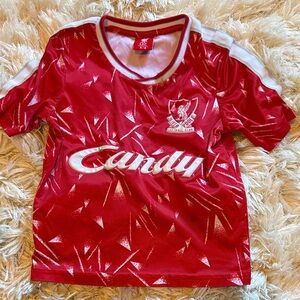 LFC Liverpool football club Kids candy Soccer Jersey size 3-4Y